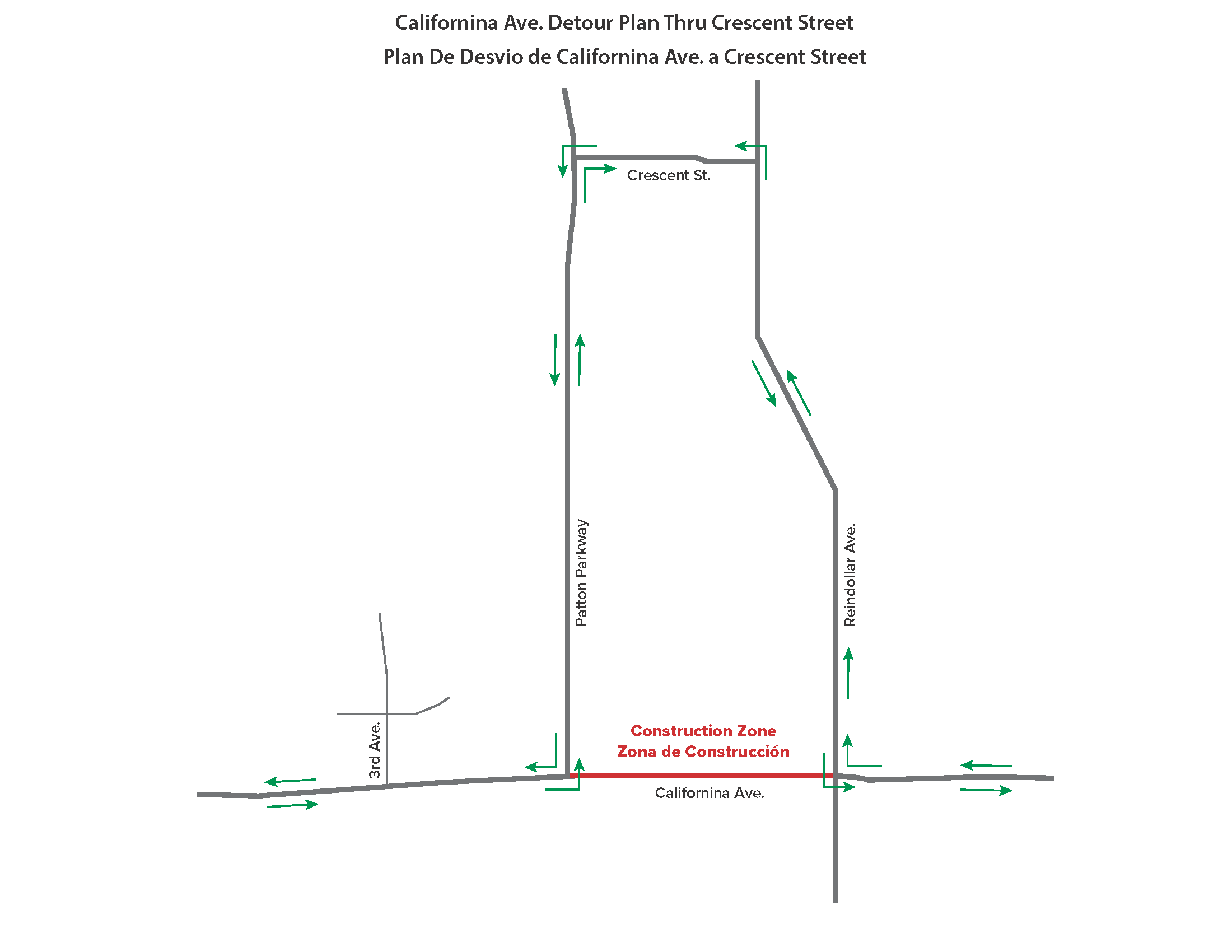 map of the detour plan