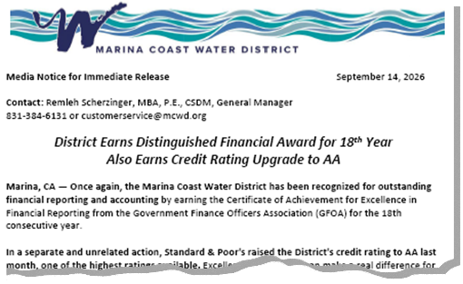 GFOA award press release graphic
